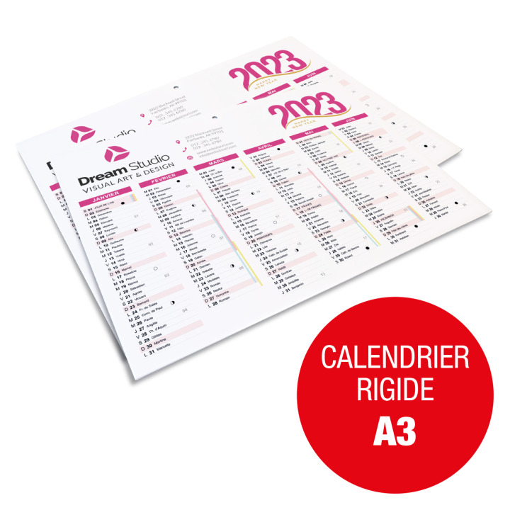 Calendrier rigide A3
